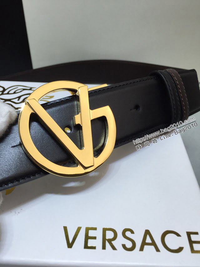 VERSVE男士皮帶 範思哲可逆皮帶 範思哲小牛皮美杜莎V型扣孔腰帶  jjp2211